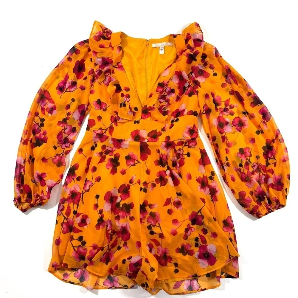 Hutch Deep V Floral Romper Size Medium Anthropologie - Picture 2 of 8